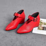 Zingj New Small Leather Korean Version Fashion Grandma Toe Layer Leather Fashion Single Shoes Autumn Women's Single Shoes