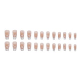 Zingj Pure Desire Blush Nail White French Striped Ballet Shoes Fake Nail Pearl Diamond Beautiful Nail