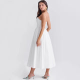 Tube Pleated Midi Dress- Outfit