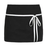 And Energetic Young Girl's Basic Binding And Splicing Low-Waist Skirt 2024 Spring / Summer New Style Hip-Covered