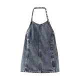 New Sexy Bare-Back Jeans Hang Collar Top 0541060 In
