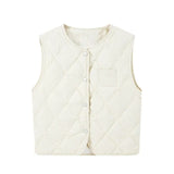 Vests Women Winter Coats Solid Vintage V-neck Ins Korean Style Tender Simple Basic Girls All-match Sleeveless