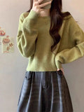 Zingj One-Word Collared Sweater For Women In Autumn And Winter, A Solid Color Casual Sweater, A Small Foreign