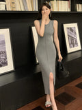 Zingj Real-Life French Style Knitted Vest Suspender Dress A Woman With A Slim Figure In Summer And A Seaside Holiday Dress With