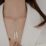 Sterling Silver Geometric Triangle NecklaceOutfit