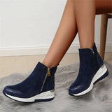 Large-Size Boots Children 2025 Autumn And Winter New Sports Wind Round Head Side Zippered Women's Snow