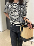 Cropped Pullovers For Women Beading Summer Korean Jumper O-neck Casual Knitted Sweater Tops Pull Femme Sueter