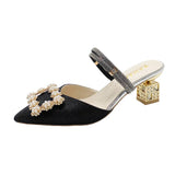 Zingj Outside Wearing Cool Slippers Female 2024 Spring Summer New Korean Version Of Fashion Pointed Thick With One Character Female