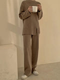 Women Sweater Two Piece Knitted Pants Sets Slim Tracksuit Spring Autumn Fashion Sweatshirts Sporting Suit