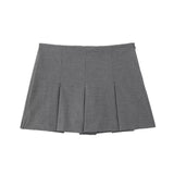 New Wide-Pleated Solid Color Fashionable Short Skirt