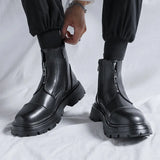 Zingj Style Retro High Bang Korean Version Go Versatile Thick Top Taller Chelsea Boots