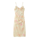 New Spring Style Two-Color Slim Printed Lotus Leaf Lace