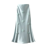 Style Three-Dimensional Flower Long Skirt Summer New Set Of Thin Skirt Long Dress