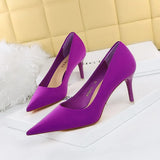 Zingj Korean Version Of Fashion Pedicure Delicate Show Thin High Heels Ultra High Heel Silk Shallow Pointed Single