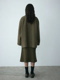 [He] Autumn New Casual Lapel Collar Bump Color Collar Herringbone Versatile Wool Long Coat H7378-Outfit