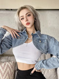 Girls Wear Short Denim Jackets For Women In Spring And Autumn. High-Waisted Jackets Are