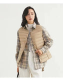 Hot Style Autumn Winter New Down Vest Female Thin And Short Money Without Collar Vest Fashion Portable Coat Slim Tide-Outfit