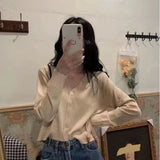 Zingj Coat Long-Sleeved Thin Jacket Autumn 2024 New Korean Version Loose Short With A Small Knit-Outfit