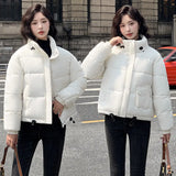 Down Cotton Clothing Autumn Winter Winter European Goods Cotton-Padded Coat Pinghu Thick Cotton-Padded Jacket Women's Clothing 2024 New Bread Clothes-Outfit