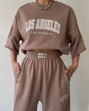 New Women's Casual Casual Commuting Print Short-Sleeved Trousers Two