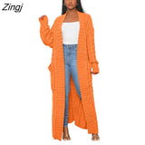 New Winter Warm Sweater Coat Women's cardigans Casual Long Knitted Cardigan Sweater Jacket Loose V-Neck