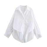 New Bat Sleeve Loose Striped Shirt