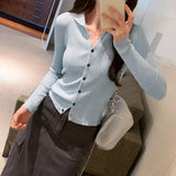 Color Polo Neckline Knitted Sweater Women's New Autumn Sweater Slim And Slim Long-Sleeved