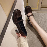 Zingj Black High Heels Women Spring 2024 New French Thick Heel Small Leather Shoes British Style Mary Jane Women's