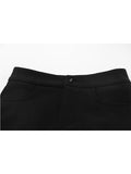 Women Black High Waist Skinny Flare Pants Gothic Y2k Fake Two Pieces 2023 Slim Fit Femme Spring Stretchy Wide Leg Trousers