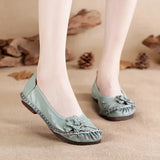 Zingj Spring Popular Style Soft-Soled Women's Shoes National Style Leather Women's Singles Shoes Middle-Aged Mother Shoes Soft-Soled Pregnant Women's