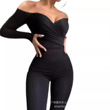 Zingj Women's Black Low Neck Sexy Tight Tone-ODS1377