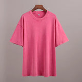 Zingj Old Short-Sleeved T-Shirts 2024 Summer Relaxation Casual Round Collar Wash Hair Short-Sleeved