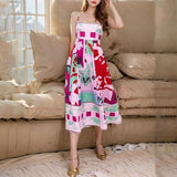 2025 Women's New Temperament Elegant High-Waist Print Slings Casual Fashion