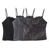 New Spring Style Satin Lace Splice Halter Top