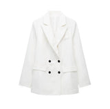 New Women's Double-Breasted Suit Jacket Straight Trousers 8194394