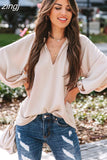 Tops Casual V-Neck Loose Blouse 2023 Fashion Women Loose Shirt Vintage Shirt Elegant Women Clothes Blusas