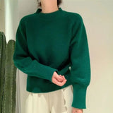 Zingj Collar Soft Waxy Sweater Female Autumn Winter Soft Waxy Lazy Wind Outside Wear Set Head Sweater Inside Build Design Sense Niche