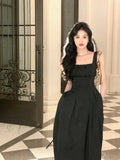 White Satin Midi Dresses for Women 2023 Elegant Party Suspender Female Clothes Fashion Waist Closure Evening Summer