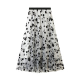 Mesh Yarn Half-Dress Girl Summer 2025 Long-Term Thin-Skinny Yarn Skirt Super Fairy Fairy 100-Fold Skirt