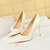 Zingj Fashion And Simple Show Thin High Heels Patent Leather Shallow Mouth Pointed Single Shoes Women's Shoes High Heel Single Shoes
