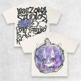 T-Shirt Men's Gothic Graphic Printing T-Shirt With Cotton Round Collar And Oversized Short Sleeves On The Street Of