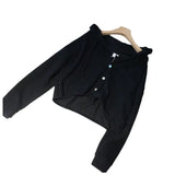 Zingj Open Autumn Coat Small Thin Loose Korean Version Casual Button Cardigan Lazy Wind Small Jacket Female Autumn-Outfit