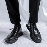 Zingj Block Men's Small Leather Shoes Male Korean Version Fashion Casual Leather Shoes British Vintage Summer Shoes