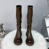 Zingj Boots Fall 2023 High Tube Knight Boots Platform Increased Women's Boots Back Zipper Skinny Boots Women's Leather
