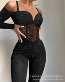 Zingj Women's Black Low Neck Sexy Tight Tone-ODS1377
