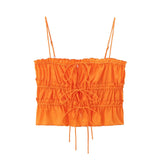 Spring Style Bow Tie Slim Poplin Halter Top