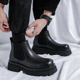 Zingj Men's Shoes Versatile Casual British Style High Chelsea Boots Men's Wear Cool And Simple Ankle Boots