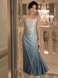 Women Elegant Bodycon Midi Dress Summer Spaghetti Strap Party Prom Wedding Long Vestidos Female Chic