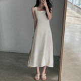 Zingj Chic Summer French Hepburn Wind Square Collar Dew Collarbone Waist Show Thin Big Pendulum A Line Dress