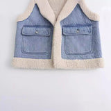 New Double-Sided Fur Integrated Pocket Vest